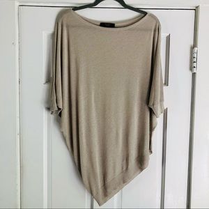 Weekend Max Mara Asymmetrical  Crewneck thin sheer top S